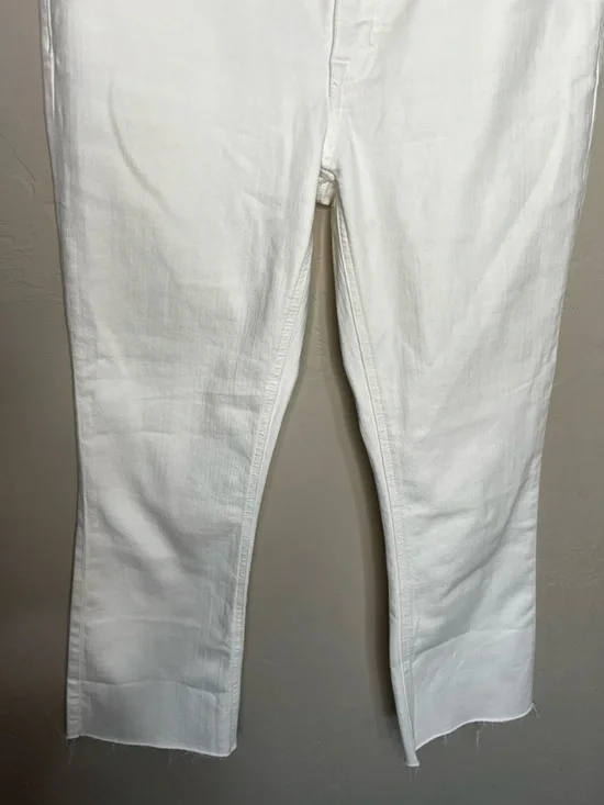J. Crew Factory Mid Rise Flare Crop White Denim Jeans - Picture 5 of 11